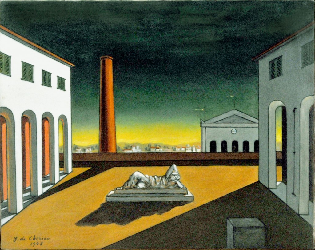 arte_De Chirico 06 Piazza d'Italia 1948-1972 cm.39,5X50 bra